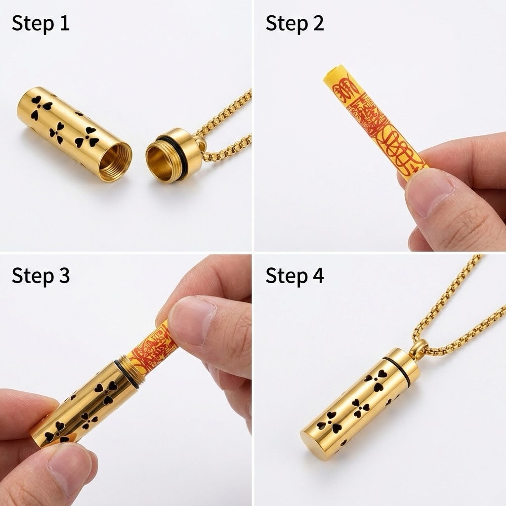 Talisman_Holder_Necklace_Lucky_Clover_Pattern_Step-by-step _diagram