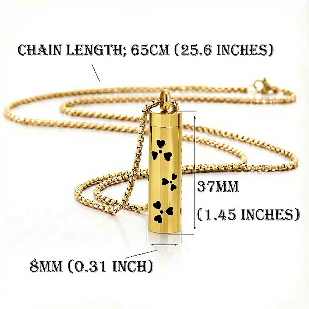 Talisman_Holder_Necklace_Lucky_Clover_Pattern_size